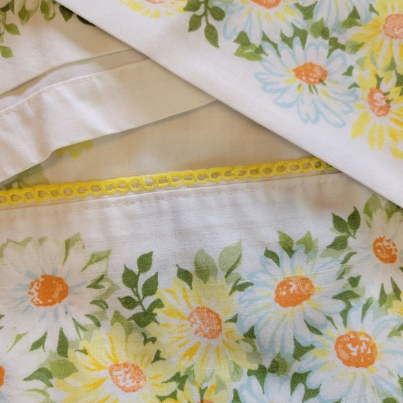 Morgan Jones Vintage Double Full Flat Sheet Pillowcase No Iron Muslin floral - Picture 2 of 12